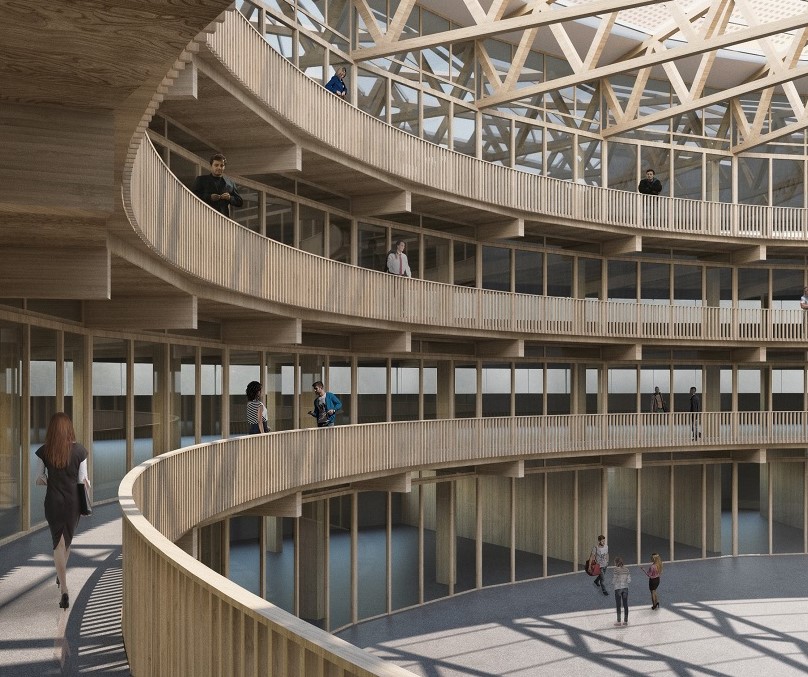 Innenansicht geplantes Innovationszentrum InnoQube in Graubünden