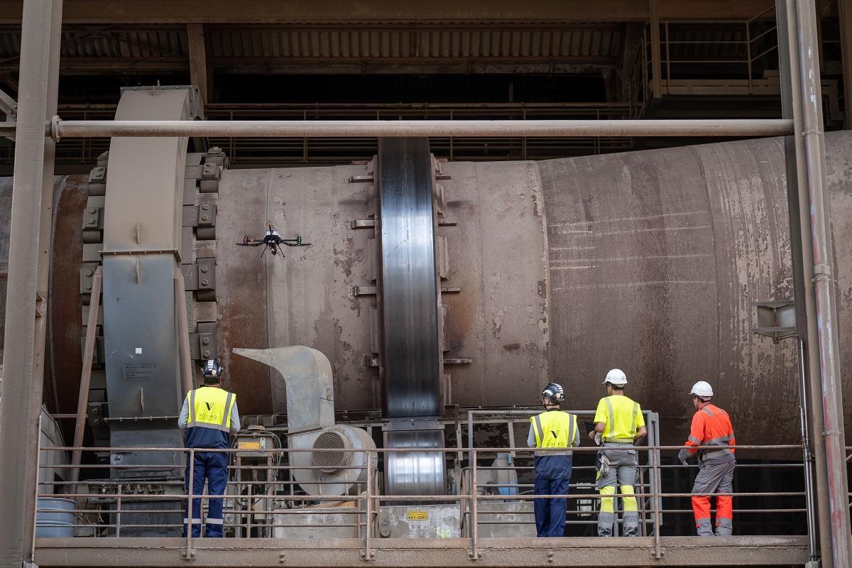 Drone performs measurement flights at cement factory